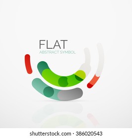 Logotipo - diseño plano lineal minimalista abstracto. Símbolo geométrico de alta tecnología empresarial, líneas de segmentos multicolores