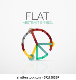 Logo - abstraktes minimalistisches lineares flaches Design. Business High-Tech geometrisches Symbol, mehrfarbige verbundene Segmente von Linien. Vektorgrafik - Verbindungskonzept