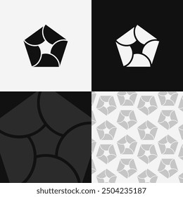 Logo Abstract Modern Hexagon Picture Photography Black And White