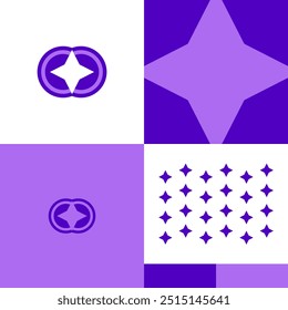 Logo Abstractas Moderno Noche de Estrella de Luna