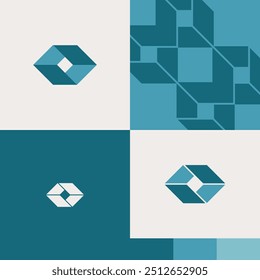 Logotipo Abstractas moderno rombo concepto geométrico forma