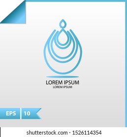 Logo Abstract modern Water drop  design vector, Water drop Icons design, vector template clean style, on gray gradation background