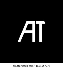 AT-Logo abstrakte Monogramm einzeln auf schwarzem Hintergrund