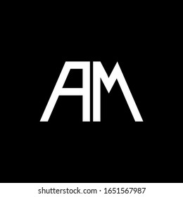 AM logo abstract monogram isolated on black background