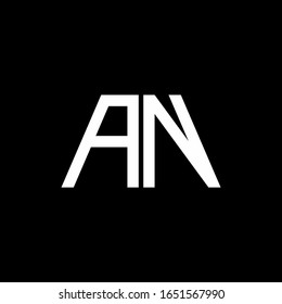 AN logo abstract monogram isolated on black background