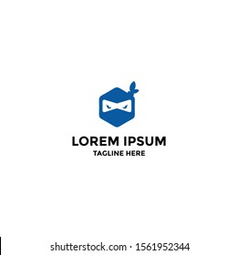 logo abstract ninja on isolated white background.