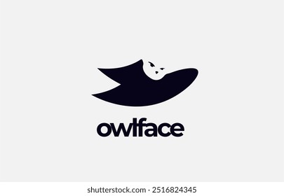 Logo Abstract Owl fly with Face. Simple, Minimalist and Modern. Editable file