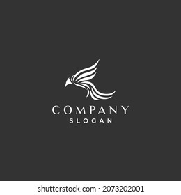 Logo with abstract phoenix icon is easy to edit and apply anywhere.