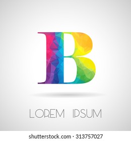 Logo Abstract Polygonal B Letter, design for Corporate Business Identity, alphabet letter