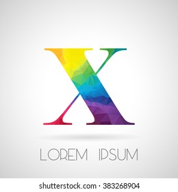 Logo Abstract Polygonal X Letter, design for Corporate Business Identity, alphabet letter