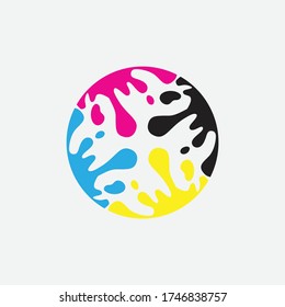 Logo Abstract Print Cmyk Color