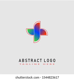 LOGO ABSTRACT. WITH RED, BLUE AND GREEN GRADATION COLORS. - VECTOR