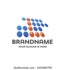 Logo abstract with round elements. Suitable for any company.