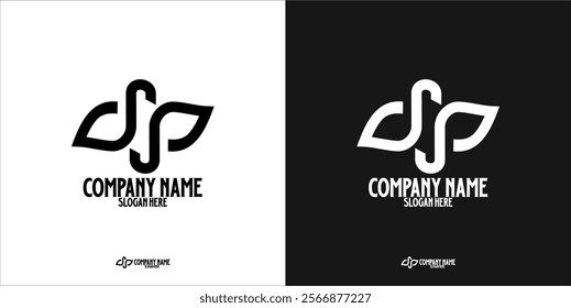 A logo with an abstract shape resembling 2 leaves combined to give a unique and modern, yet simple impression.