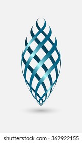 Logo abstract shape wave blue color, Vector illustration