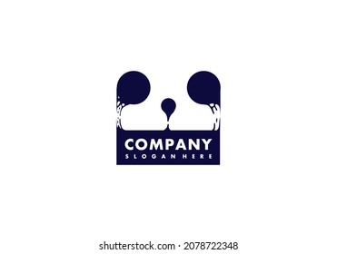 Logo Abstract Silhouette Simple Panda Vector Illustration Template With Elegant Design Good For Any Industry