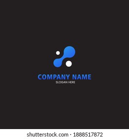 Tecnología simple con logotipo abstracto azul