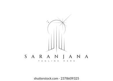 Logo Abstract Skyline Concept Real Estate Property Futuristic Business Brand Identity