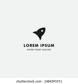 Logo Abstract Start Up, Concept Icon Rocket simple design.
