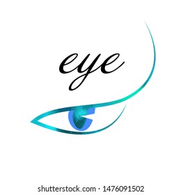 Logo abstract stylized eye. The object of the human eye. Vector illustration