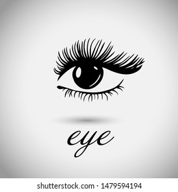 Logo abstract stylized eye. The object of the human female eye. Vector illustration
