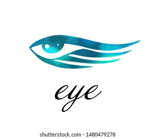 Logo abstract stylized eye. The object of the human eye. Vector illustration