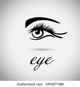 Logo abstract stylized eye. The object of the human female eye. Vector illustration