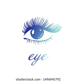 Logo abstract stylized eye. The object of the human female eye. Vector illustration