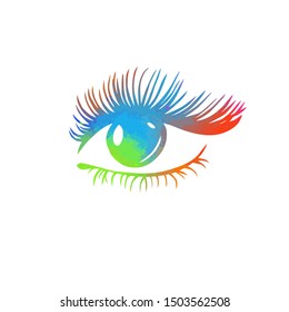 Logo abstract stylized eye. The object of the human eye. Vector illustration