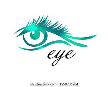 Logo abstract stylized eye. The object of the human eye. Vector illustration