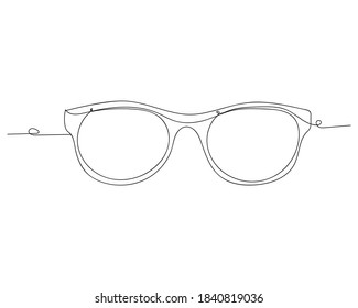 Logo. Abstract sunglasses (concept) - one line drawing. Vector illustration continuous line drawing.