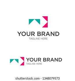 Logo with abstract symbols and various variations