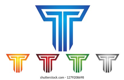 Logo Abstract T Letter, design for Corporate Business Identity, alphabet letter T
