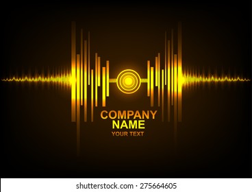 logo Abstract technology background and Sound waves