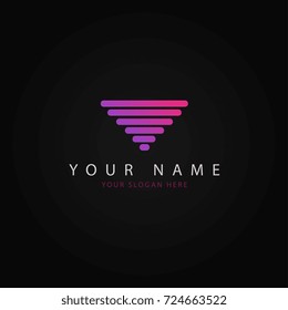 Logo abstract triangle building. Vector