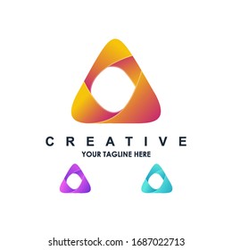 logo abstract triangle gradient color