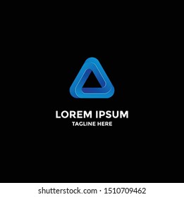 
logo abstract triangle on isolated black background.