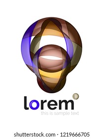 Logo, icono abstracto de vector geométrico