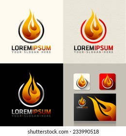 Logo and Abstract web Icon and fire vector identity symbol. Unusual icon on business card. Graphic design easy editable for Your design.  Modern logotype icon.