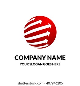 Logo and Abstract Web Icon globe vector Element. Unusual Flat identity icon easy editable for Your design. Modern logotype icon. Red Logo