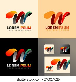 Logo and Abstract web Icon and letter w vector identity symbol. Unusual icon on business card. Graphic design easy editable for Your design.  Modern logotype icon.