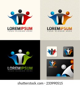 Logo and Abstract web Icon and people vector identity symbol. Unusual icon on business card. Graphic design easy editable for Your design.  Modern logotype icon.