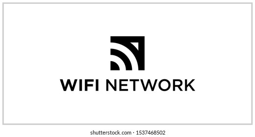 logo abstract wifi line square shape