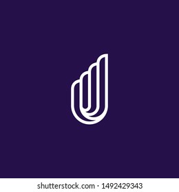 Logo Abstract Wings City, Concept Icon Wings + City Modern design.
