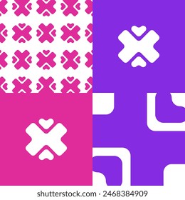 Logo Abstract X Letter Purple Vector