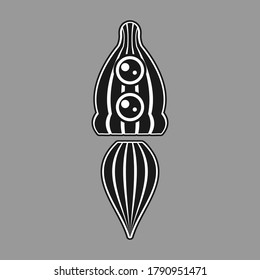 el logotipo es una abstracción de las rayas de llama de cohetes sobre fondo gris aislado. Imagen vectorial eps 10