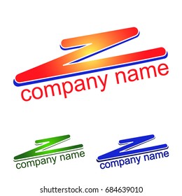 Logo abstraction, zigzag of different colors.emblem, icon