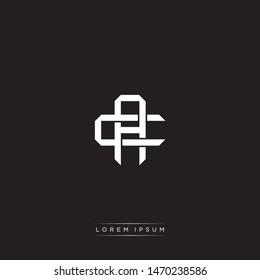Logo AC A C CA  initial monogram locked style with black and white colors