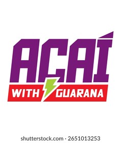 logotipo para negócios de açaí e guaraná com tipografia personalizada contemporânea