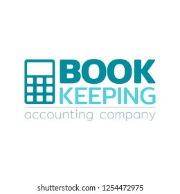 Logo accounting agency brand label icon vector illustration